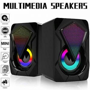 M.T Be the king of games Computer Speakers Wired Mini USB 3.5mm LED RGB Stereo Bass For PC Laptop Desktop